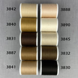 trådspoler i beige og brune farver lana no 12 broderitråd
