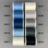 Lana no. 12 broderitråd spoler i blå og grå farver