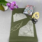 stick stitch n rinse away broderi med birkeblade