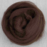 Corriedale uldfibre i farven chocolate/chokolade
