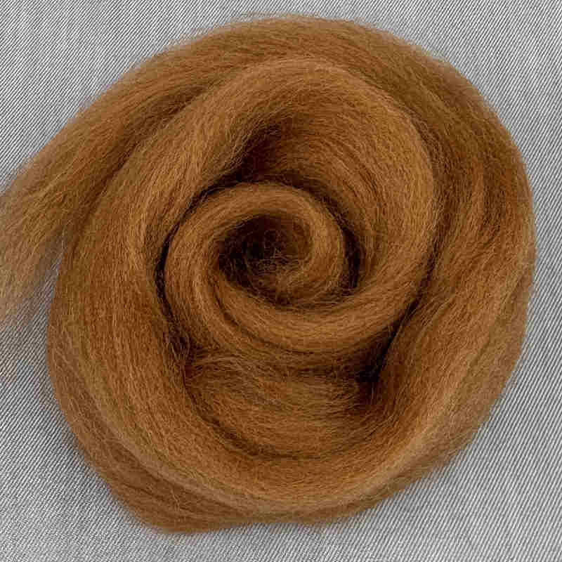 Corriedale uldfibre i farven cinnamon/kanel