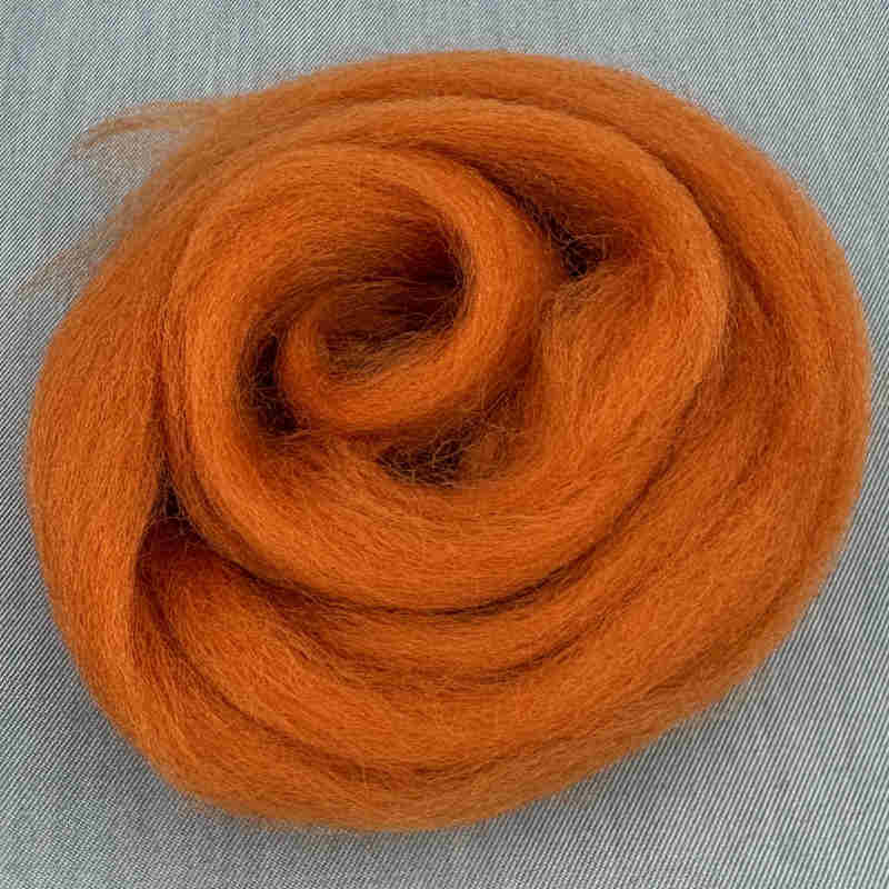 Corriedale uldfibre i farven marigold