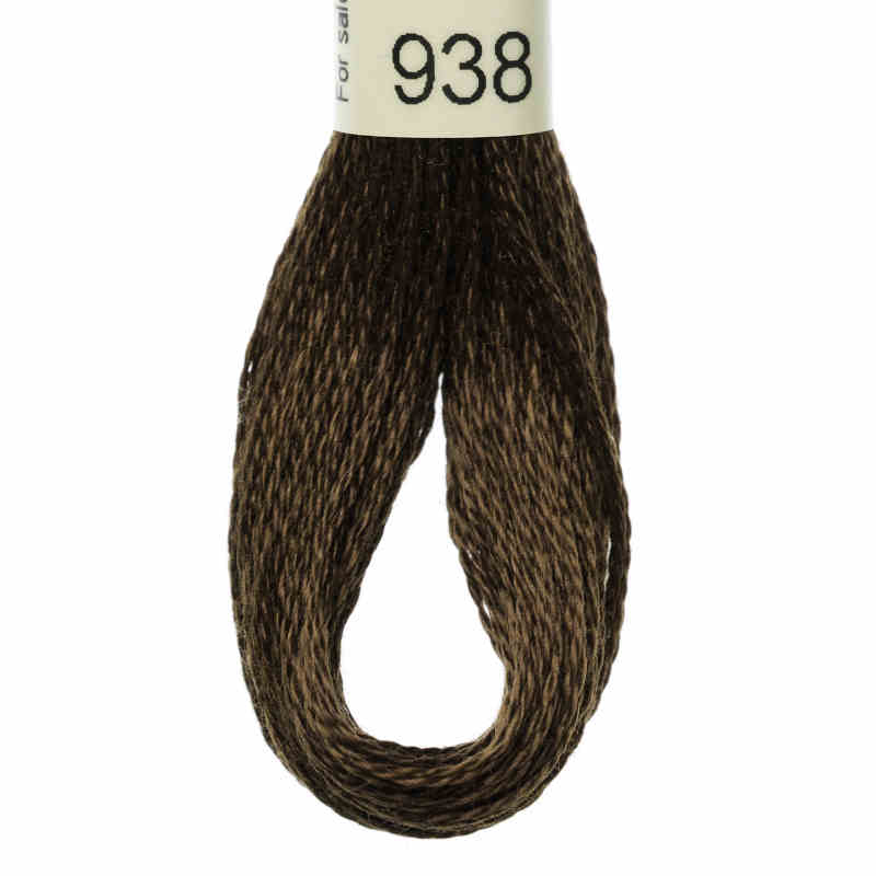 broderigarn delbar i 6 tråde farve chokoladebrun