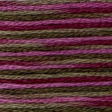 Farveskifte broderigarn i violette og grønne farver
