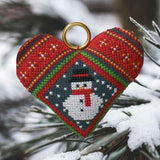 Permin broderikit - broderet hjerte med snemand