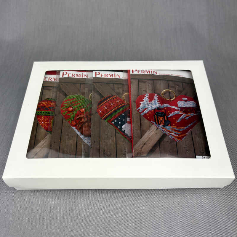 Permin broderikit - Hjerter til jul | ophæng