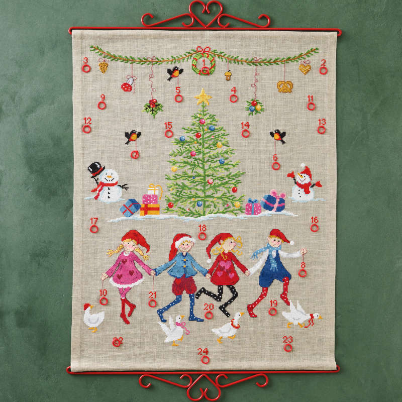 Permin broderikit - Nissebørn og gæs | julekalender