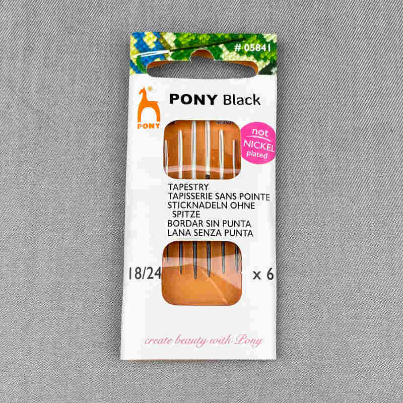 Pony Black kanvasnål  uden spids