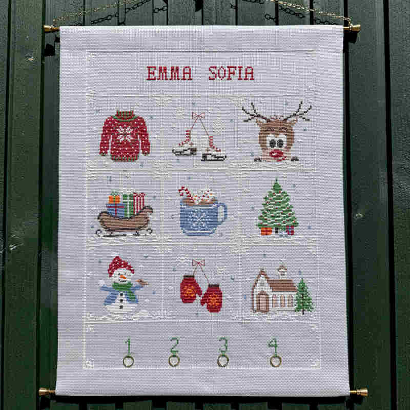Adventskalender med søde motiver fra Pomp Stitch