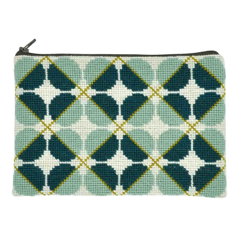 fru zippe broderi - broderikit blå cirkler