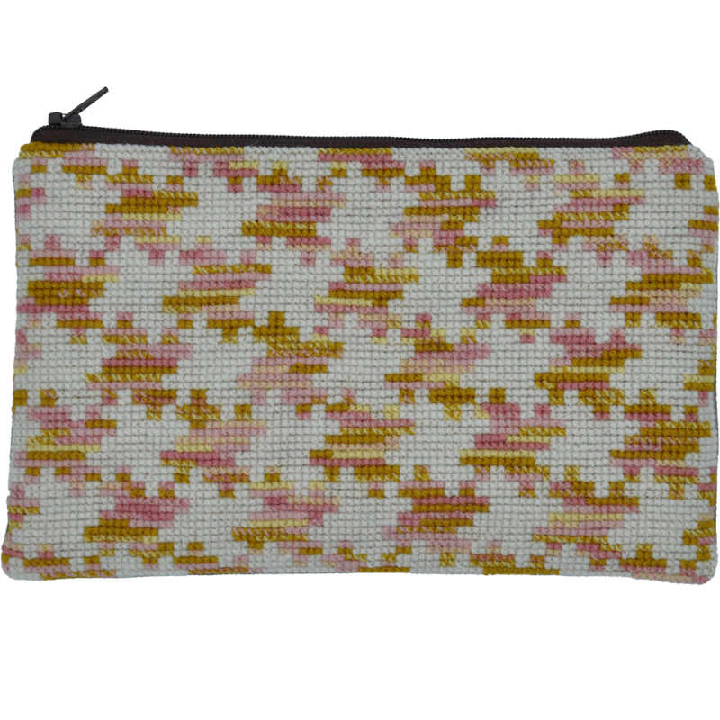 færdig pung - fru zippe broderikit - puzzle