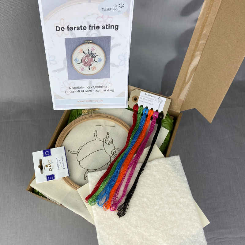 De første frie sting - broderikit til børn