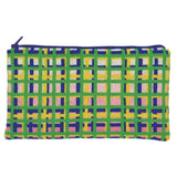 Pung fra fru zippe med ternmønster i gule grønne og rosa farver