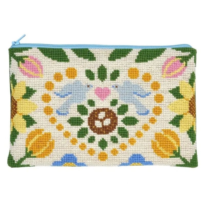 Flot forårs pung fra fru zippe broderikit lovely spring