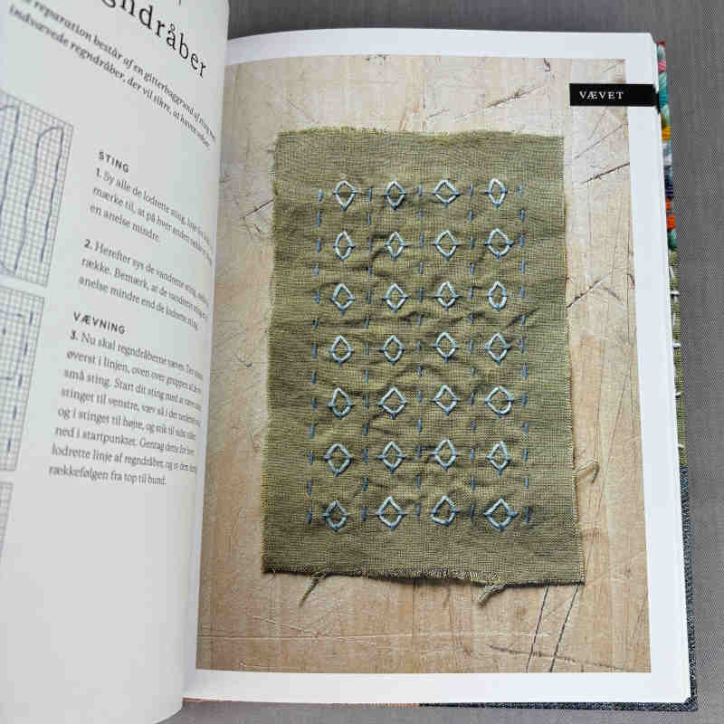 Synlig reparation med regndråbemønster