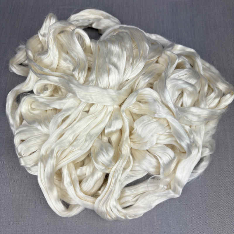 Morbær silkefibre i tops - naturlig hvid 