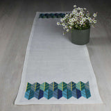 ooe broderi - Blue Leaves løber