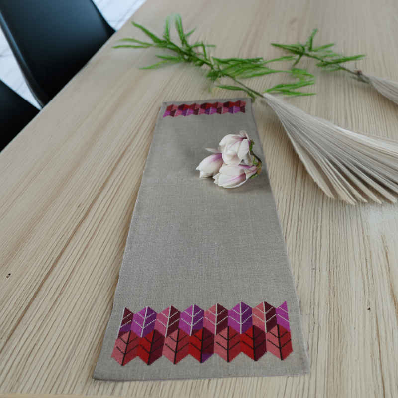 ooe broderikit til brdløber med røde blade
