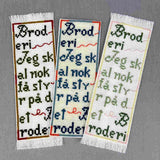 Bogmærker broderet med korssting